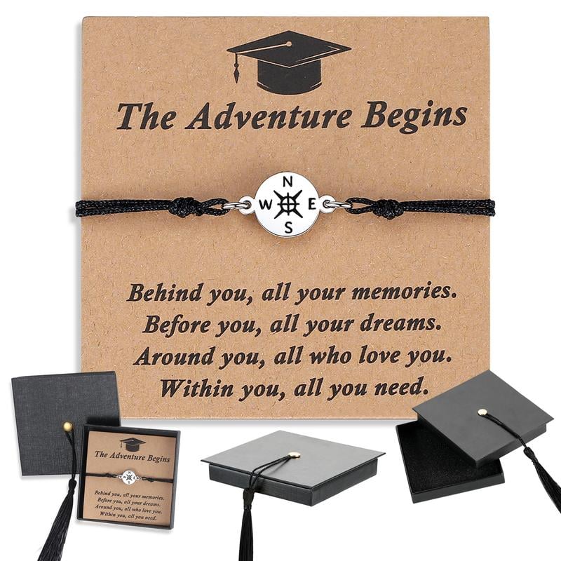 š„Meaningful Compass Bracelet for Grads 2026 ā Keepsake Gift with Cap Box & Inspirational Card