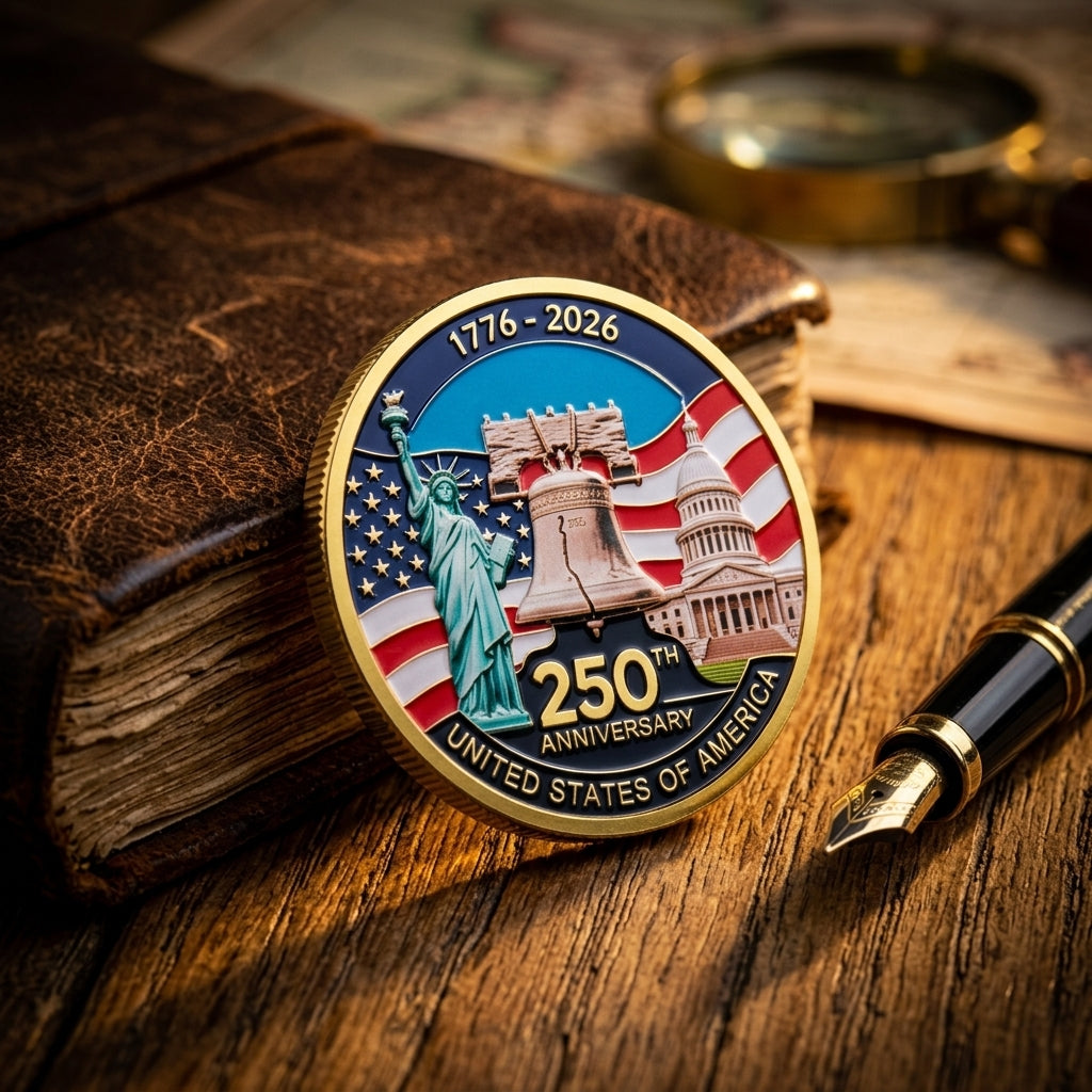đĽLAST DAY 55% OFFâ¨9PCS USA 250th Anniversary Commemorative Coin Gift Set