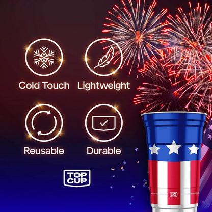 🇺🇸✨ 250th Anniversary Patriotic Aluminum Party Cups – Reusable Red, White & Blue Celebration Tumblers 🎆🥤