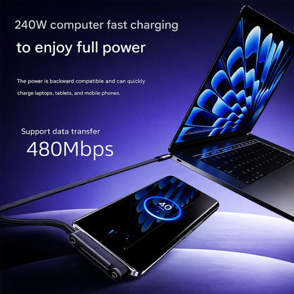 2-in-1 Invisible Holder Charger Cable|240w super Fast Charging Cord-sell