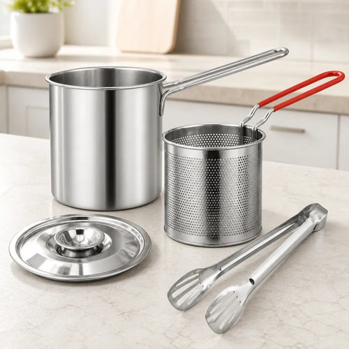 🔥HOT SALE🔥Compact Stainless Steel Deep Fryer Pot Set