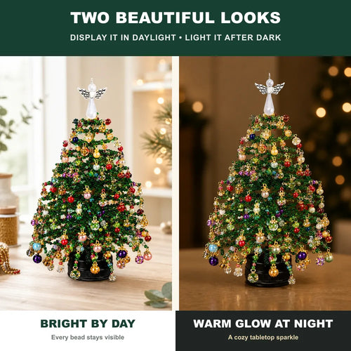 🔥HOT SALE🔥DIY Lighted Beaded Tabletop Tree Craft Kit