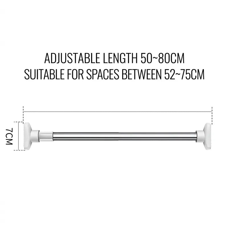 Drill-Free Adjustable Tension Rod – No Holes, No Damage, Instant Install