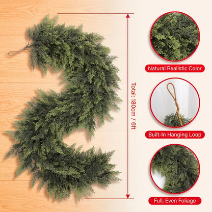 🔥hot-sale🔥6FT Artificial Cedar Christmas Garland