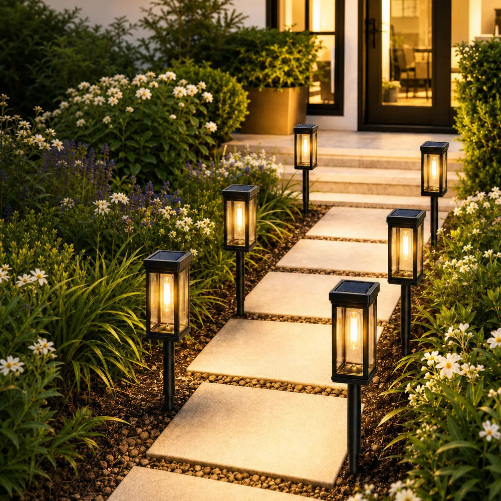 6-Pack Solar Pathway Lights - Warm White or Cool White