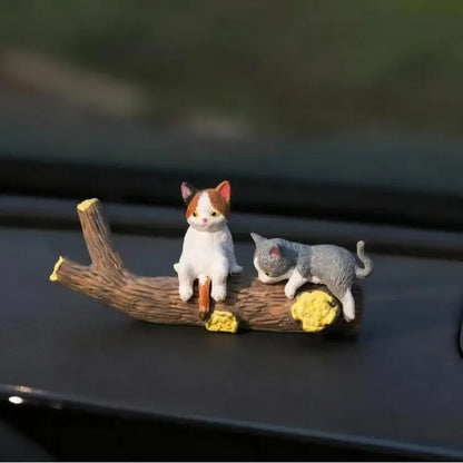 ⏰🔥LAST DAY 59% OFF - Hand-Painted Mini Cat Desk Figurines 😺 Set of 5 Cute Cartoon Kitty Companions
