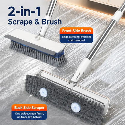 ALL‑in‑1 Liquid Dispensing Floor Scrub Brush with Squeegee