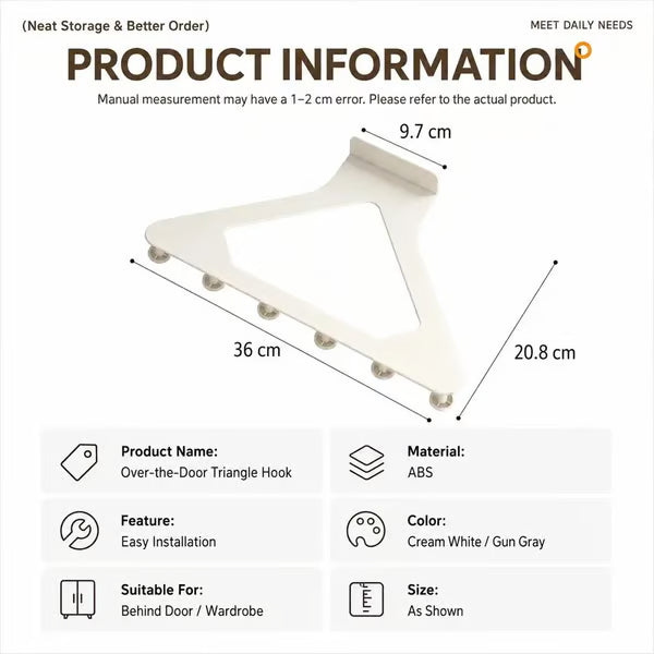 Over-the-Door Triangle Hanging Organizer