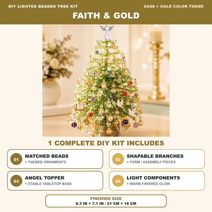 🔥HOT SALE🔥DIY Lighted Beaded Tabletop Tree Craft Kit
