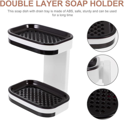Wall Mounted Double-Layer Soap Bar Holder with Drainage Holes🧼