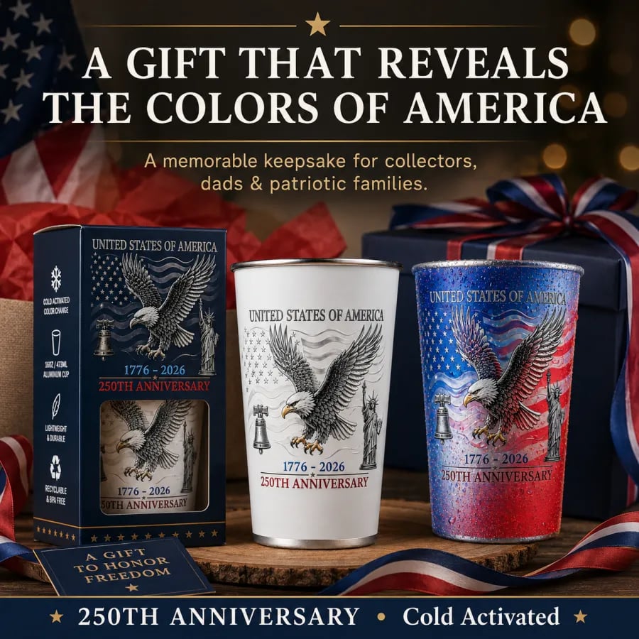 🦅🎉USA 250th Anniversary Color Changing Cup |  Pour Ice-Cold Beer 🎉