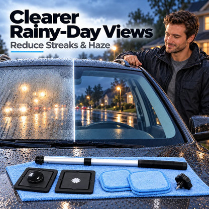 Dual Magnetic Car Windshield Cleaner | Streak-Free Auto Glass Cleaning Kit