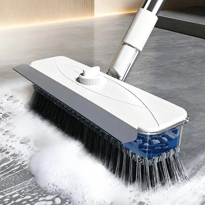 ALL‑in‑1 Liquid Dispensing Floor Scrub Brush with Squeegee
