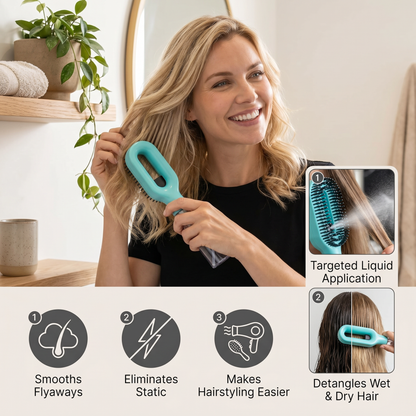 Anti-Frizz Spray Hair Brush – Smooths Flyaways and Makes Hairstyling Easier