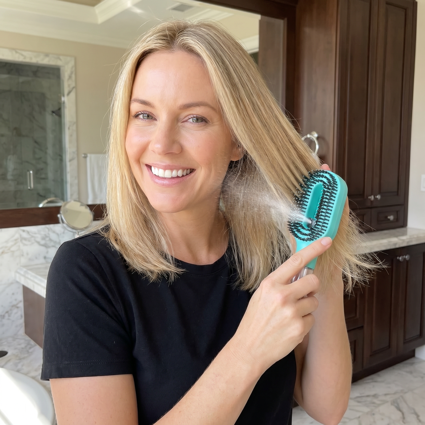 Anti-Frizz Spray Hair Brush – Smooths Flyaways and Makes Hairstyling Easier