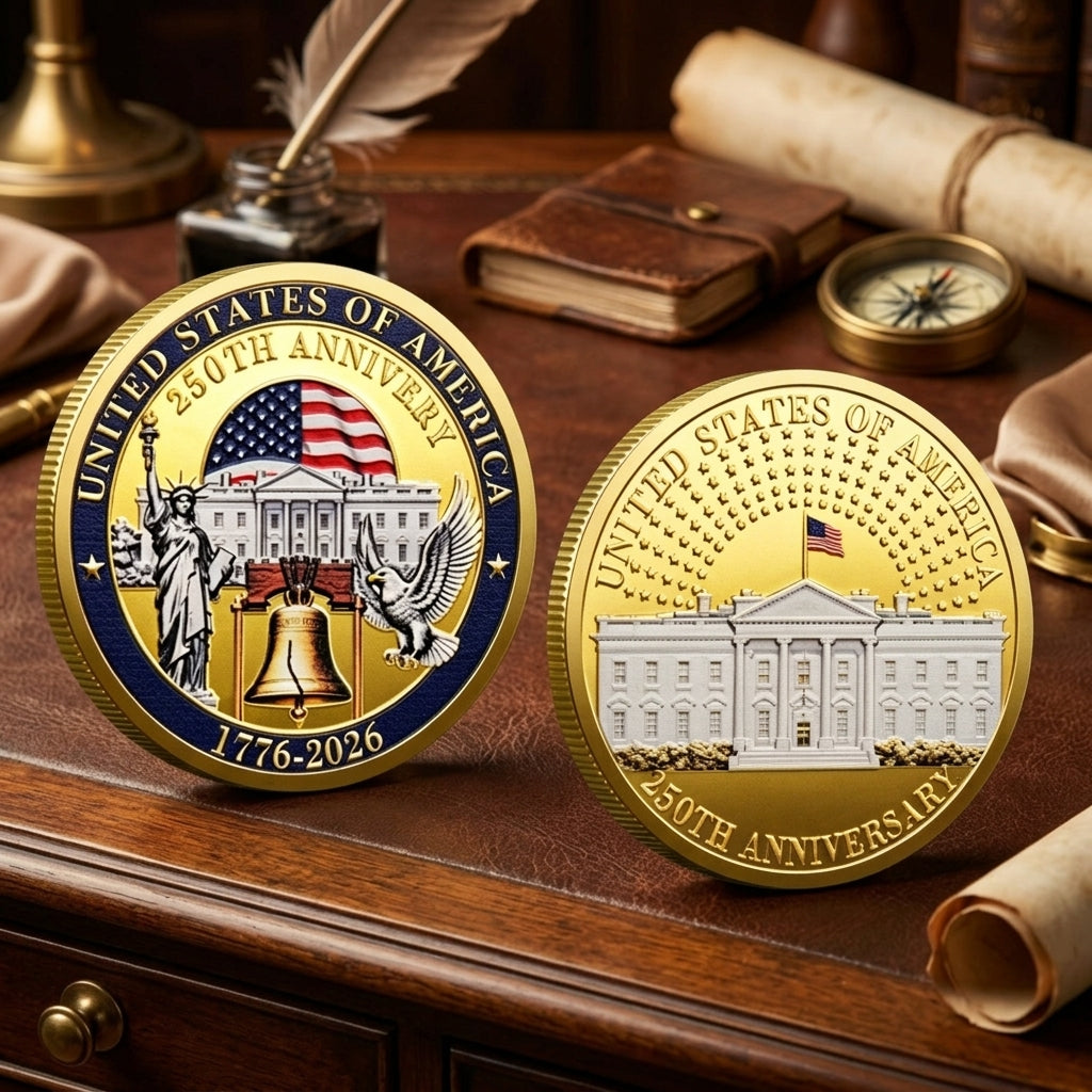 🔥LAST DAY 55% OFF✨9PCS USA 250th Anniversary Commemorative Coin Gift Set