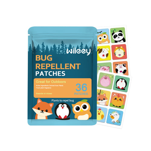 Cliganic Mosquito Repellent Patches - for Kids & Adults Shaped Badges with Essential Oils, DEET-Free & Natural Bug Protection for Travel, Camping & Outdoor Play (Animals, Positive Vibes, Adventure, Solid)