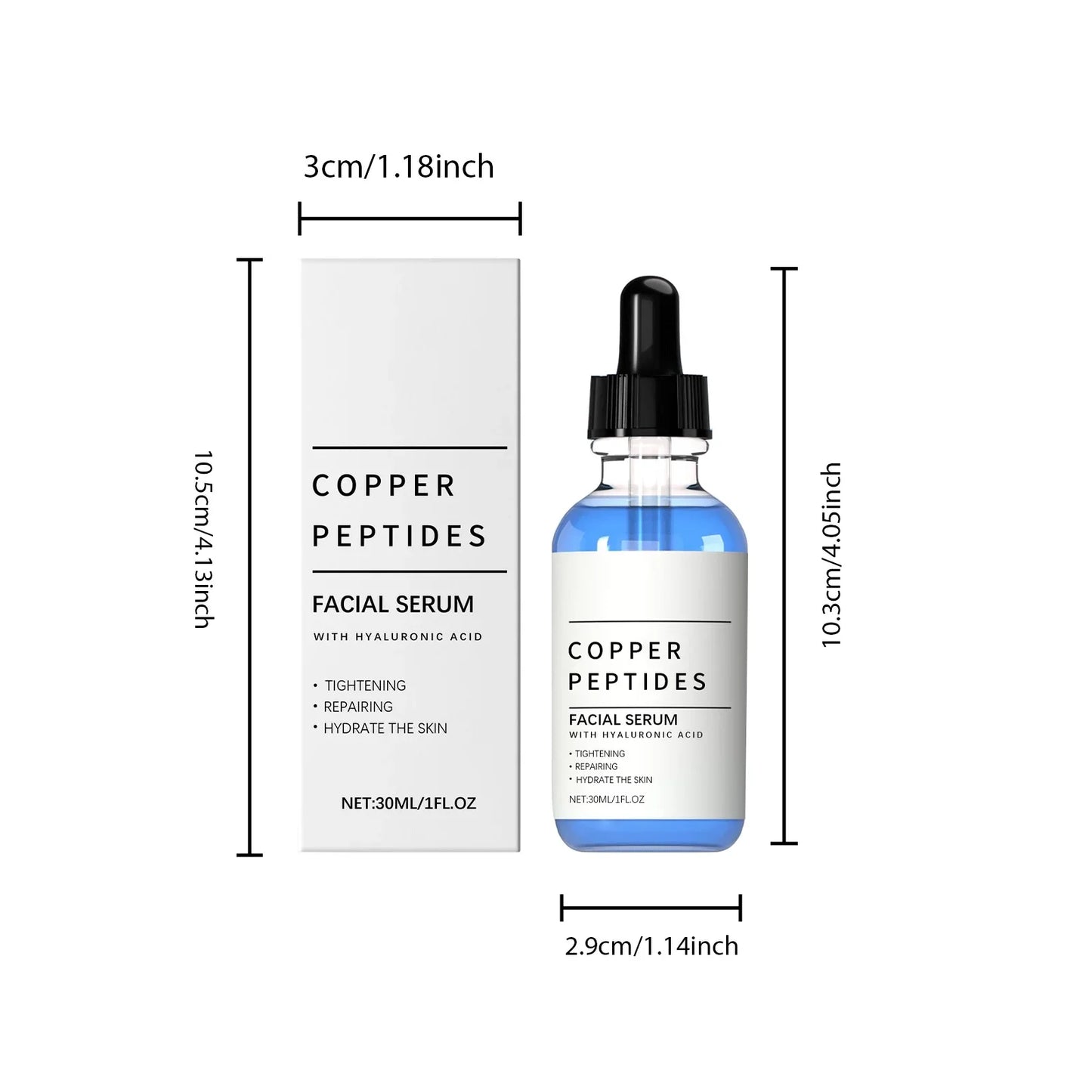 GHK-Cu and Hyaluronic Acid Anti-Aging Facial Serum
