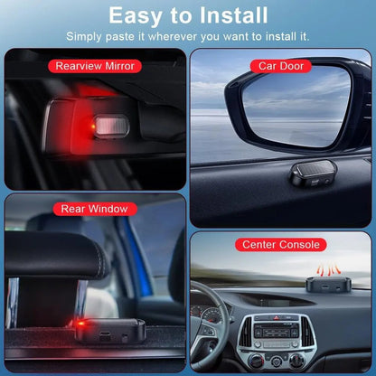 2PCS Solar Powered Fake Car Alarm Light, Auto Light Sensor LED Simulated Security Warning Light🚨