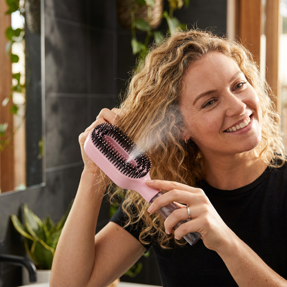 Anti-Frizz Spray Hair Brush – Smooths Flyaways and Makes Hairstyling Easier