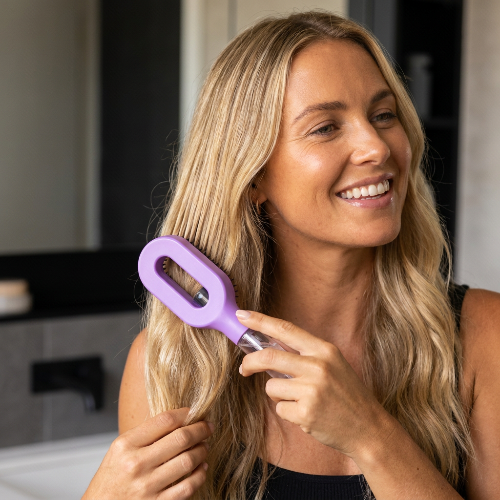 Anti-Frizz Spray Hair Brush – Smooths Flyaways and Makes Hairstyling Easier