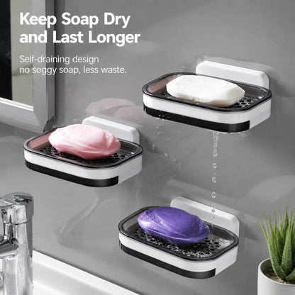 Wall Mounted Double-Layer Soap Bar Holder with Drainage Holes🧼