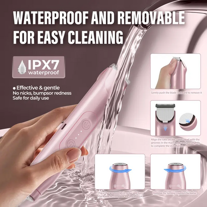 👙Bikini Ready⚡Bikini Trimmer for Women, Electric Shaver and Razor Rechargeable 2-in-1 Body and Facial Epilator, Underarms and Legs, IPX7 Waterproof